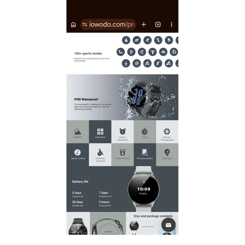 Smart Watch W40 By IOWODO